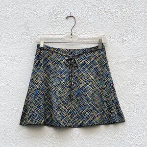 Vintage Y2K Soda Blu Black Atomic Rayon Mini Skirt Medium